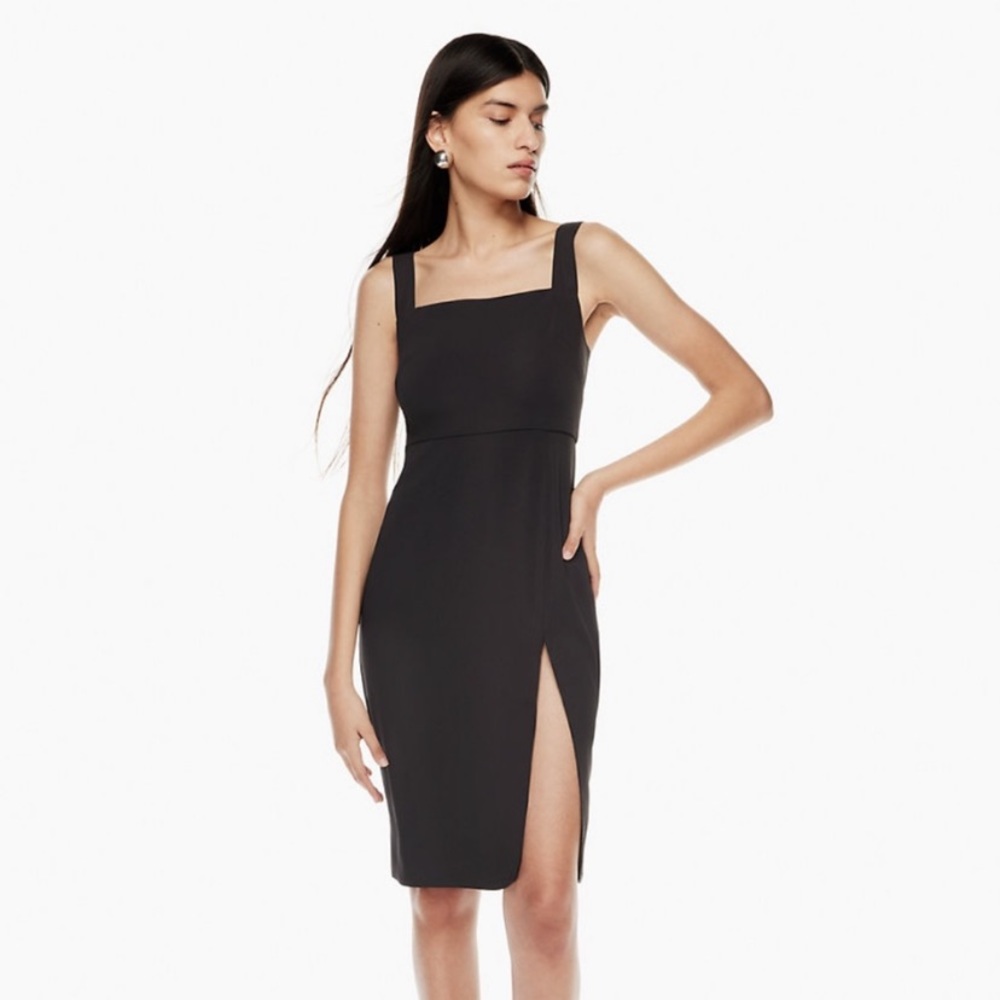 Aritzia Babaton 90s Slit Dress Black SZ 6